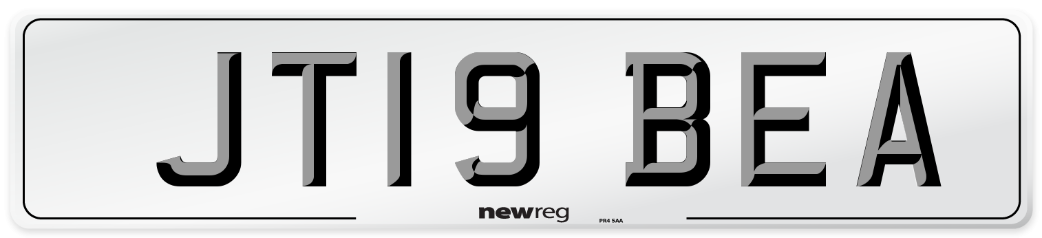 JT19 BEA Number Plate from New Reg